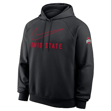 Men's Nike Black Ohio State Buckeyes Premium Raglan Dri-FIT Hoodie