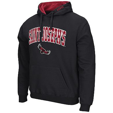 Men's Colosseum Black Saint Joseph's Hawks Arch & Logo 3.0 Pullover Hoodie