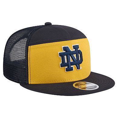 Men's New Era Black/Gold Notre Dame Fighting Irish Outdoor Wide Panel 9FIFTY Snapback Trucker Hat