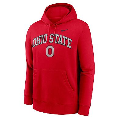 Men's Nike Scarlet Ohio State Buckeyes Club Fleece Arch Pullover Hoodie