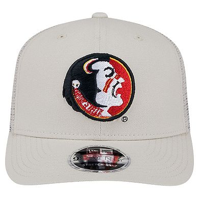 Men's New Era Stone Florida State Seminoles Canvas 9SEVENTY Stretch-Snap Adjustable Hat