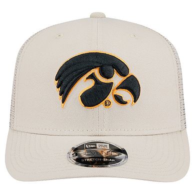 Men's New Era Stone Iowa Hawkeyes Canvas 9SEVENTY Stretch-Snap Adjustable Hat