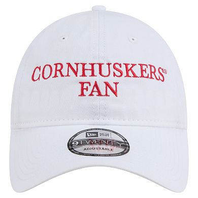 Men's New Era White Nebraska Huskers Fan 9TWENTY Adjustable Hat
