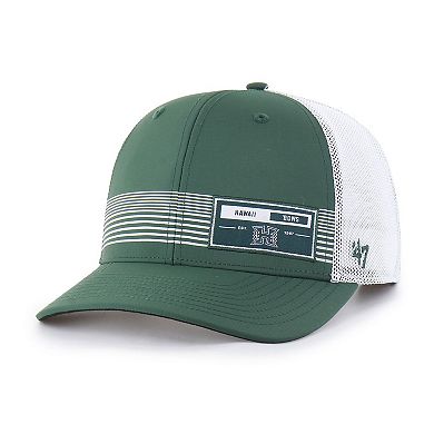 Men's '47 Green Hawaii Rainbow Warriors Rangefinder brrr Trucker Adjustable Hat