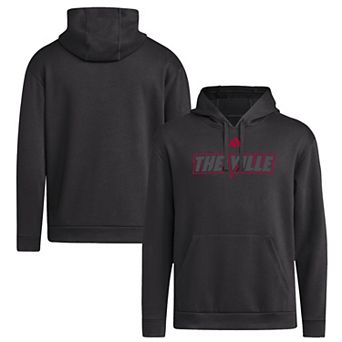 Men's adidas Black Louisville Cardinals Strategy Fleece Hoodie