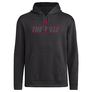 Men's adidas Black Louisville Cardinals Strategy Fleece Hoodie