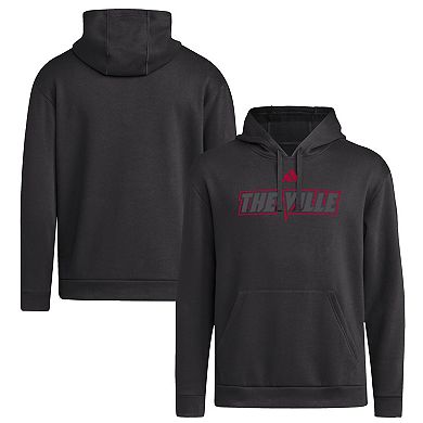 Men's adidas Black Louisville Cardinals Strategy Fleece Hoodie