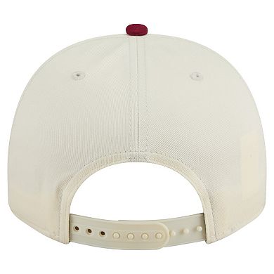 Men's New Era Cream/Cardinal Arkansas Razorbacks Vintage Chainstitch 9FIFTY A-Frame Snapback Hat