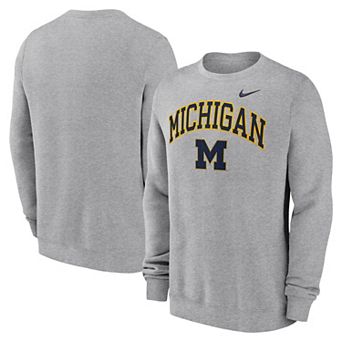 Men's Nike Gray Michigan Wolverines Arch Pullover Sweatshirt