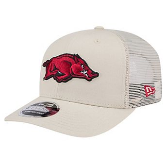 Men's New Era Stone Arkansas Razorbacks Canvas 9SEVENTY Stretch-Snap Adjustable Hat