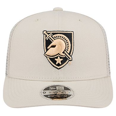 Men's New Era Natural Army Black Knights Canvas 9SEVENTY Stretch-Snap Adjustable Hat