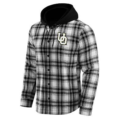 Men's Darius Rucker Collection by Fanatics Black Oregon Ducks Plaid Flannel Quilted Full-Snap Hooded Shacket