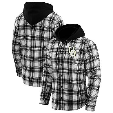 Men's Darius Rucker Collection by Fanatics Black Oregon Ducks Plaid Flannel Quilted Full-Snap Hooded Shacket