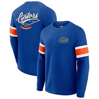 Men's Darius Rucker Collection by Fanatics Royal Florida Gators Waffle-Knit Raglan Long Sleeve Henley T-Shirt