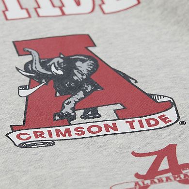 Men's Mitchell & Ness Heather Gray Alabama Crimson Tide All Over Print Sweatshirt