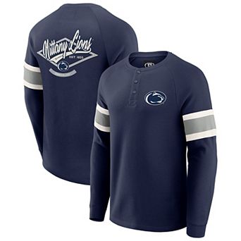 Men's Darius Rucker Collection by Fanatics Navy Penn State Nittany Lions Waffle-Knit Raglan Long Sleeve Henley T-Shirt