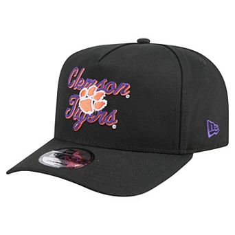 Men's New Era Black Clemson Tigers Vintage Chainstitch 9FIFTY A-Frame Snapback Hat