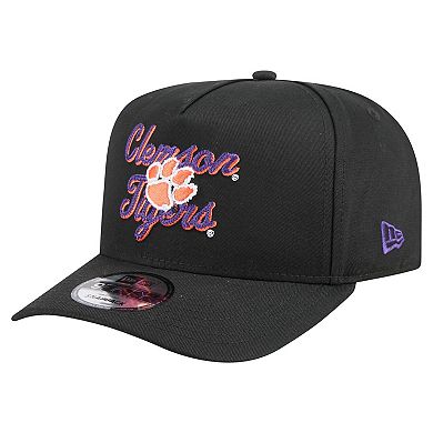 Men's New Era Black Clemson Tigers Vintage Chainstitch 9FIFTY A-Frame Snapback Hat