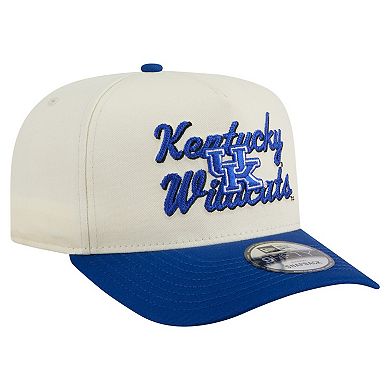 Men's New Era Cream/Royal Kentucky Wildcats Vintage Chainstitch 9FIFTY A-Frame Snapback Hat