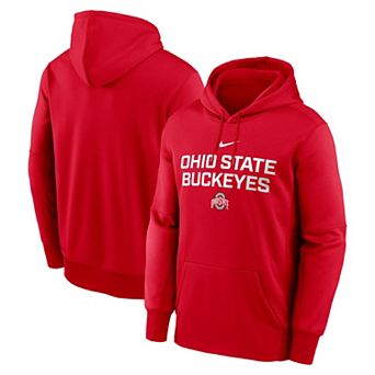 Men's Nike Scarlet Ohio State Buckeyes Team Stacked Performance Pullover Hoodie