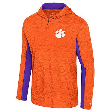 Men's Colosseum Orange Clemson Tigers Always Sunny Quarter-Zip Hoodie