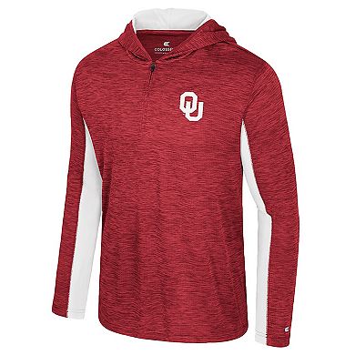 Men's Colosseum Crimson Oklahoma Sooners Always Sunny Quarter-Zip Hoodie