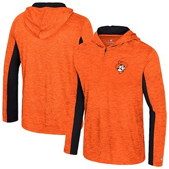 Men's Colosseum Orange Oklahoma State Cowboys Always Sunny Quarter-Zip Hoodie