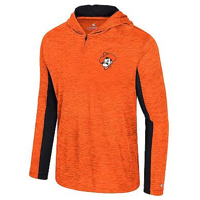 Men's Colosseum Orange Oklahoma State Cowboys Always Sunny Quarter-Zip Hoodie