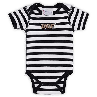 Newborn & Infant Two Feet Ahead Black UCF Knights Stripe Shoulder Bodysuit