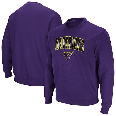 Men's Colosseum Purple Minnesota State Mavericks Arch & Logo Tackle Twill Sweatshirt