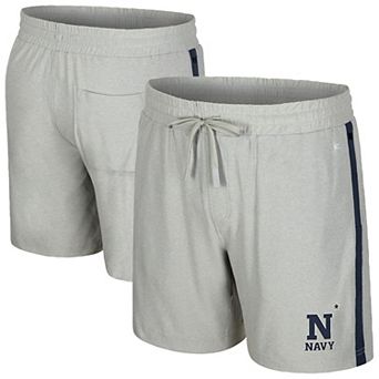 Men's Colosseum Gray Navy Midshipmen Mac Shorts