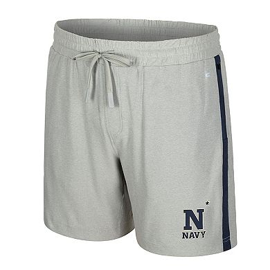 Men's Colosseum Gray Navy Midshipmen Mac Shorts