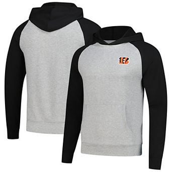 Men's Antigua Heather Gray/Black Cincinnati Bengals Urgent Pullover Hoodie