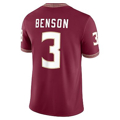 Men's Nike Trey Benson Garnet Florida State Seminoles Player Game Jersey