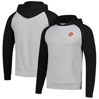 Men's Antigua Heather Gray/Black Cleveland Browns Urgent Pullover Hoodie