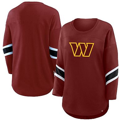 Women's Fanatics Burgundy Washington Commanders Plus Size Redzone 3/4-Sleeve Scoop Neck T-Shirt