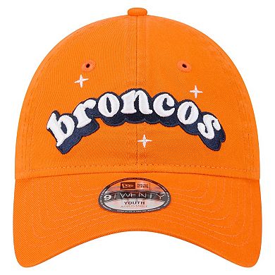 Girls Youth New Era Orange Denver Broncos Cheer 9TWENTY Adjustable Hat