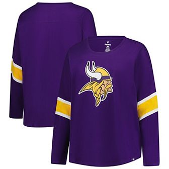 Women's Fanatics Purple Minnesota Vikings Plus Size Redzone 3/4-Sleeve Scoop Neck T-Shirt