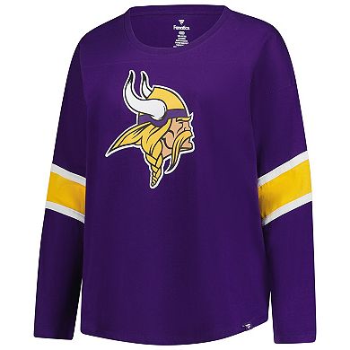 Women's Fanatics Purple Minnesota Vikings Plus Size Redzone 3/4-Sleeve Scoop Neck T-Shirt
