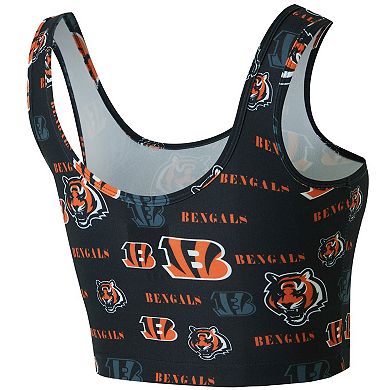 Women's Concepts Sport Black Cincinnati Bengals Mosaic Allover Print Bralette