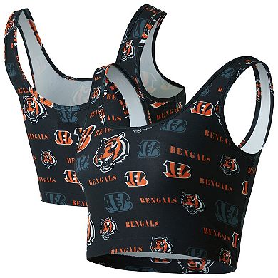 Women's Concepts Sport Black Cincinnati Bengals Mosaic Allover Print Bralette