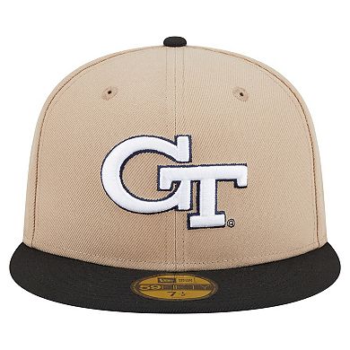 Men's New Era Khaki Georgia Tech Yellow Jackets Two-Tone 59FIFTY Fitted Hat