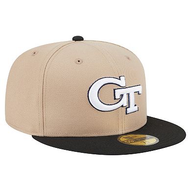 Men's New Era Khaki Georgia Tech Yellow Jackets Two-Tone 59FIFTY Fitted Hat