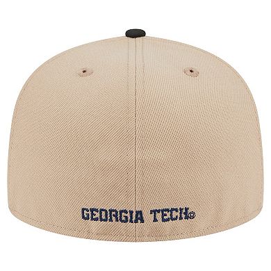 Men's New Era Khaki Georgia Tech Yellow Jackets Two-Tone 59FIFTY Fitted Hat