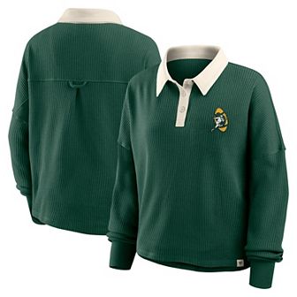 Women's Fanatics Green Green Bay Packers Oversized Hometown Premium Thermal Long Sleeve Shirt