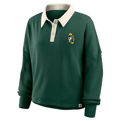 Women's Fanatics Green Green Bay Packers Oversized Hometown Premium Thermal Long Sleeve Shirt