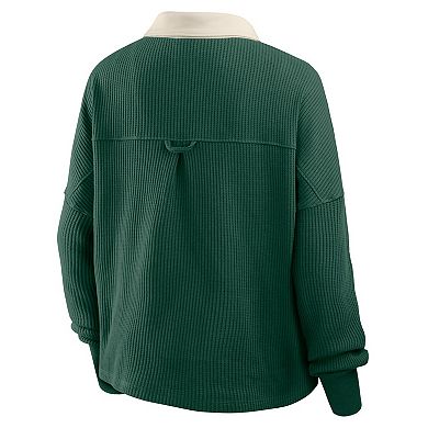 Women's Fanatics Green Green Bay Packers Oversized Hometown Premium Thermal Long Sleeve Shirt