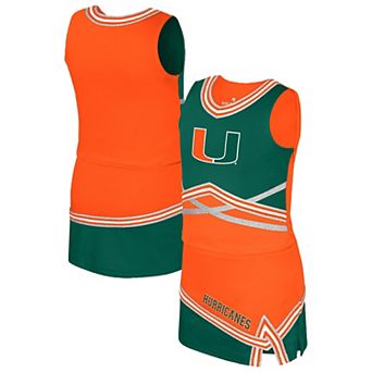 Girls Youth Colosseum Orange Miami Hurricanes Lollipop Park Cheer Two-Piece Set