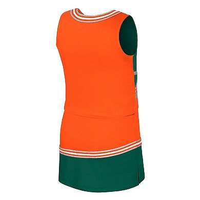 Girls Youth Colosseum Orange Miami Hurricanes Lollipop Park Cheer Two-Piece Set