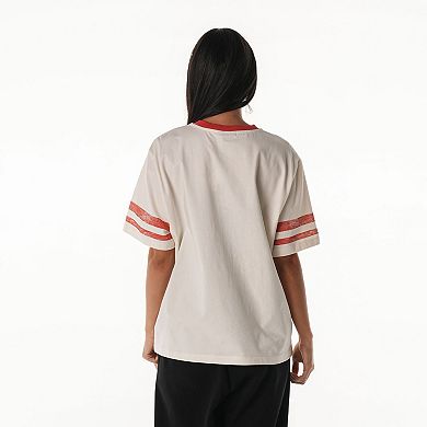 Women's The Wild Collective Cream Tampa Bay Buccaneers Vintage Drop Shoulder Oversized Boyfriend T-Shirt